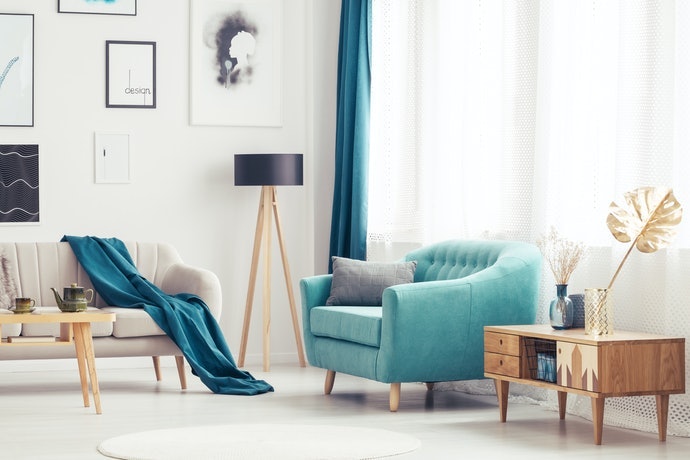 與傢俱同色系窗簾：能使室內色調統一且具時尚氣息