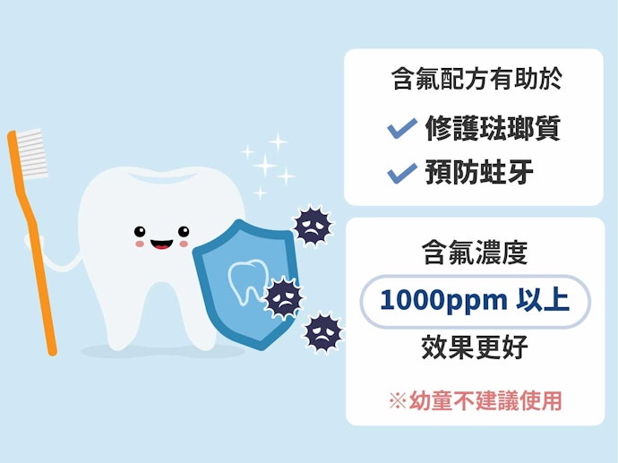 「含氟配方」可強化琺瑯質並預防蛀牙