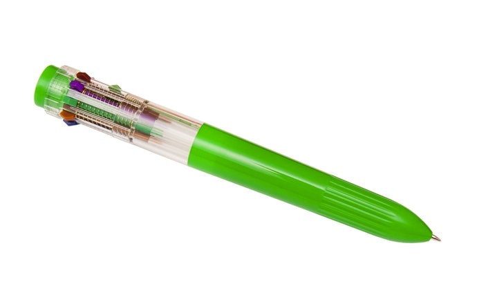 多色原子筆：方便以顏色區分重點