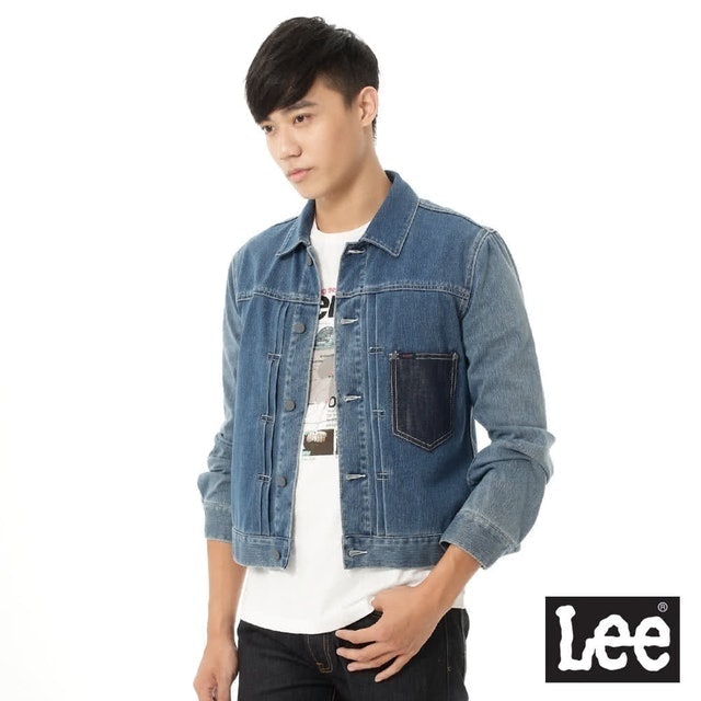 Lee 男牛仔外套-淺藍 1