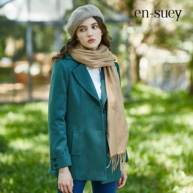 en-suey 銀穗 設計款日本進口羊毛大衣 1