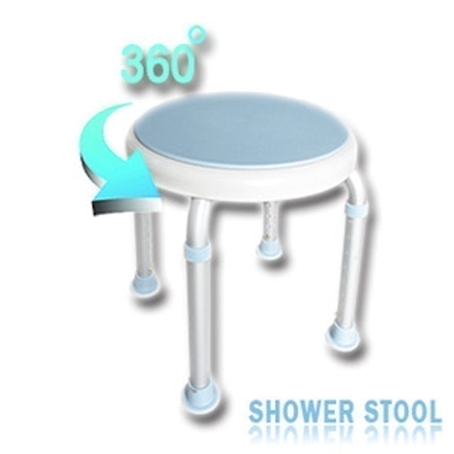 仲群維企業 輕量化鋁質可旋式360度防滑洗澡椅 1
