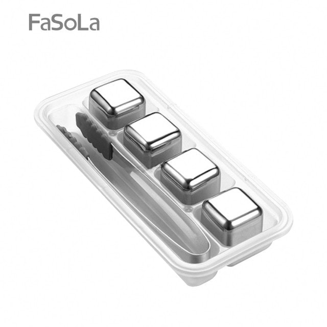 FaSoLa  304不鏽鋼冰塊盒裝4入組 1