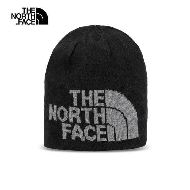The North Face 黑灰色可反戴舒適保暖休閒毛帽 1