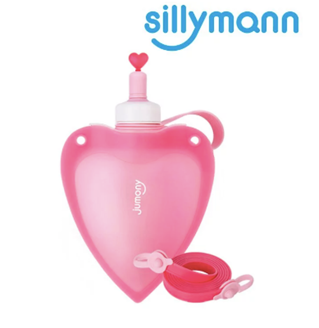 sillymann 兒童便攜捲式鉑金矽膠心型水瓶 1
