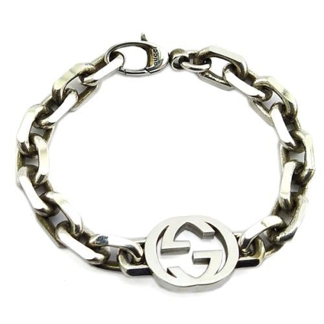 Gucci Interlocking G 雙G墜飾環形復古手鍊粗版 1