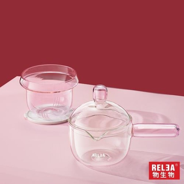 RELEA物生物 浮光彩玻工藝耐熱玻璃泡茶壺 1