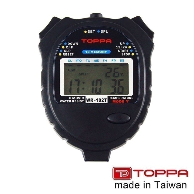 TOPPA 台灣製多功能防潑水運動電子碼表 1