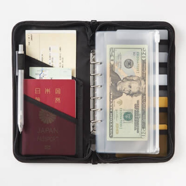無印良品  聚酯纖維護照夾 附透明內袋 1
