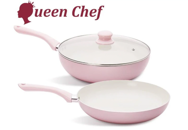 Queen Chef 健康嚴選米陶瓷不沾雙鍋3件組 1