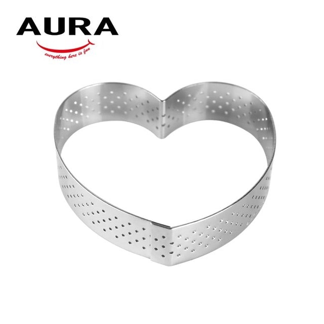 AURA 艾樂 法式316不鏽鋼氣孔愛心塔模 1