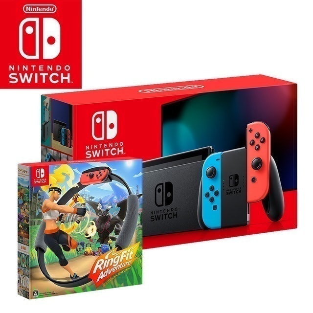 Nintendo任天堂 Switch電續加強藍紅主機+健身環大冒險 1
